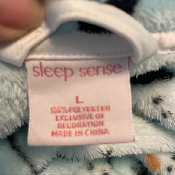 SLEEP SENSE Snowman Fluffy ROBE! Light Turquoise White Snowmen! New! Large - Picture 10 of 11